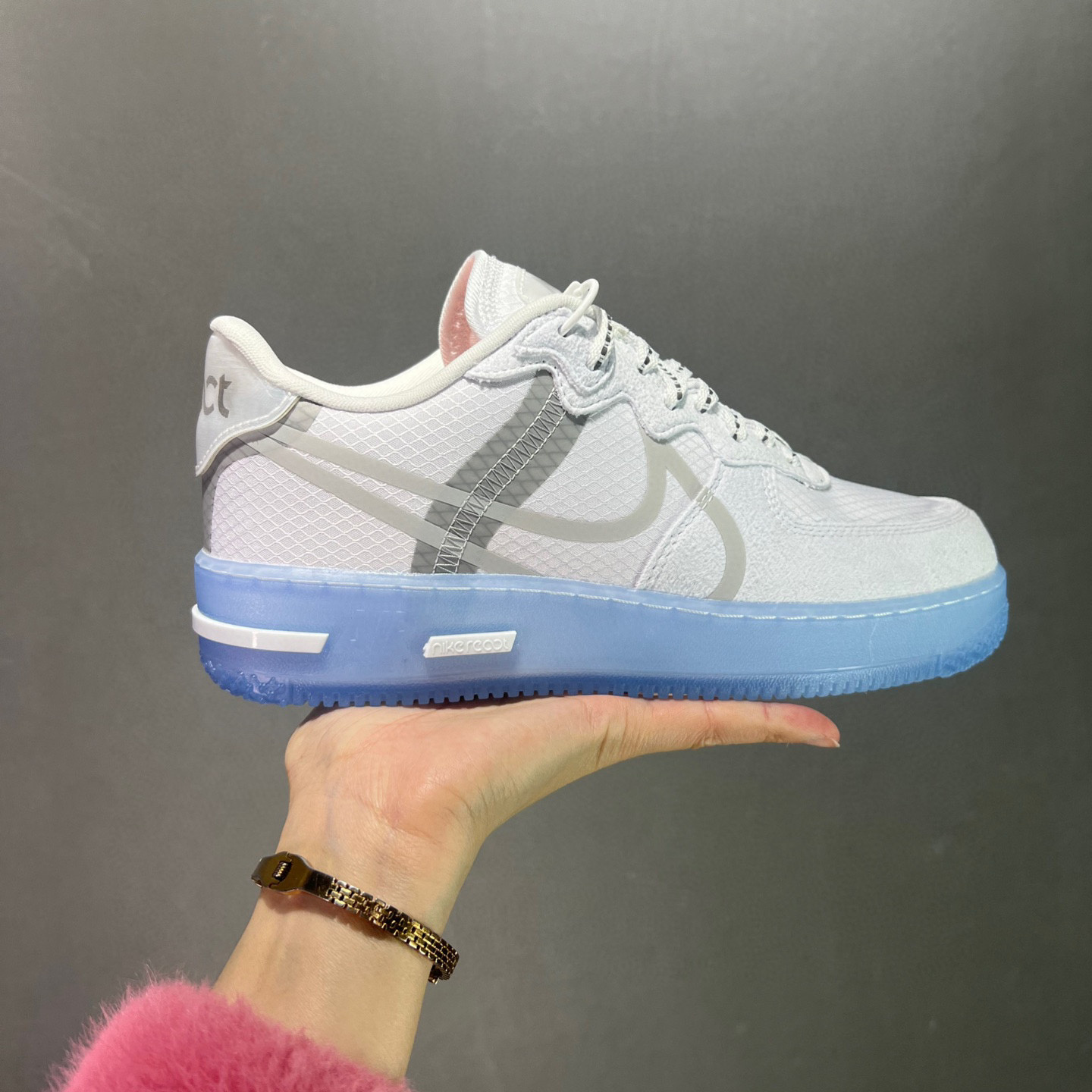 莆田耐克 Nike Air Force 1 Low react qs light bone 低帮板鞋 骨白