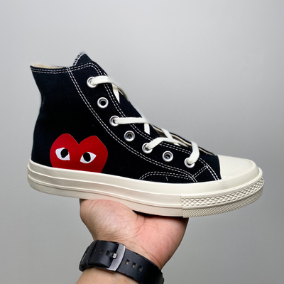 莆田匡威CDG x Converse chuck taylor all star 匡威经典1970S硫化帆布板鞋系列 “黑色心形高帮”