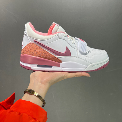 莆田鞋耐克 nike Jordan legacy 312“desert Berry”三合一 潮流前卫 低帮复古篮球鞋 GS 粉白
