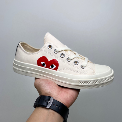 莆田匡威CDG x Converse chuck taylor all star 匡威经典1970S硫化帆布板鞋系列 “米色心形低帮“