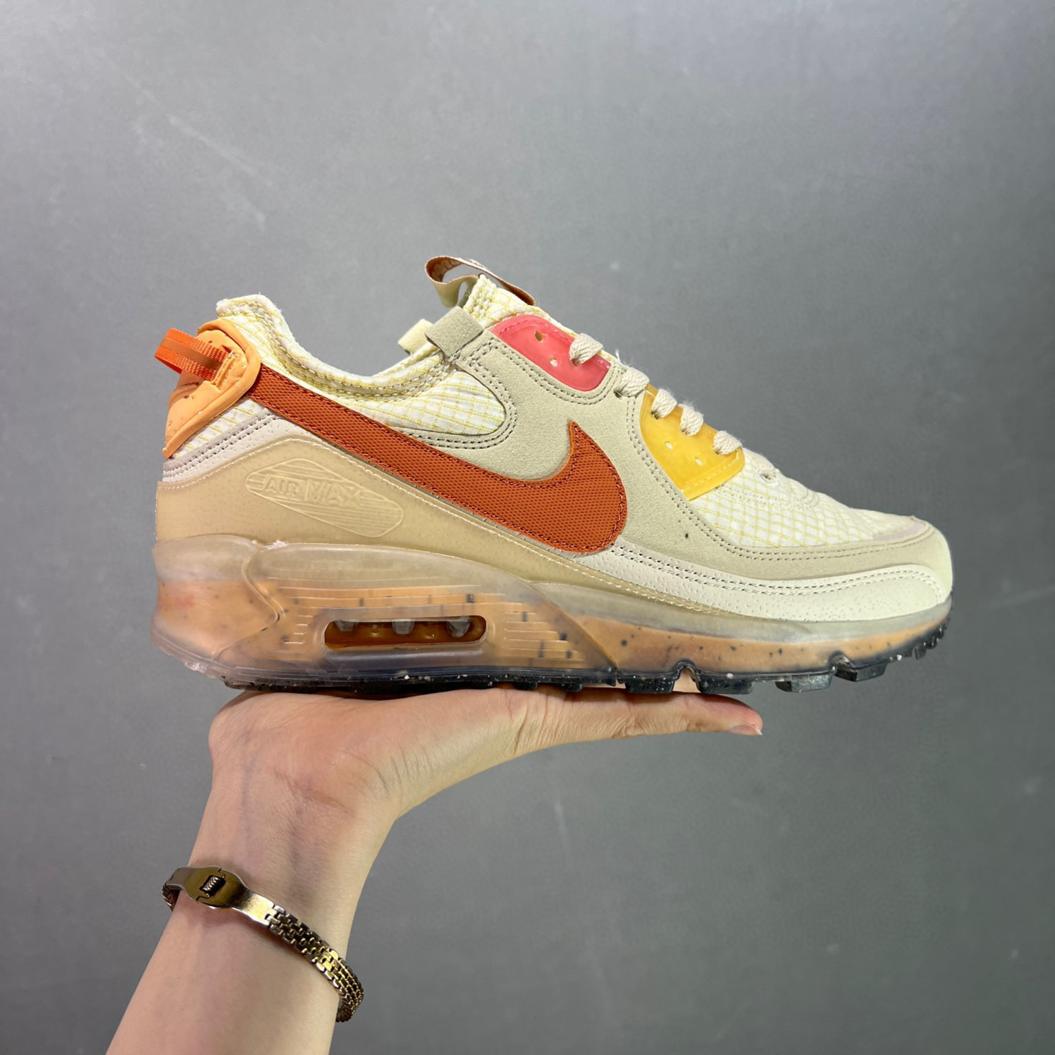 Nike Air Max  90“fuel orange”复古 织物 低帮休闲跑步鞋 米橙