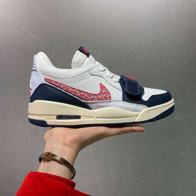 莆田鞋耐克 nike Jordan legacy 312 皮革 午夜蓝 龙年新年款 情人节限定 低帮复古篮球鞋 白蓝 白红