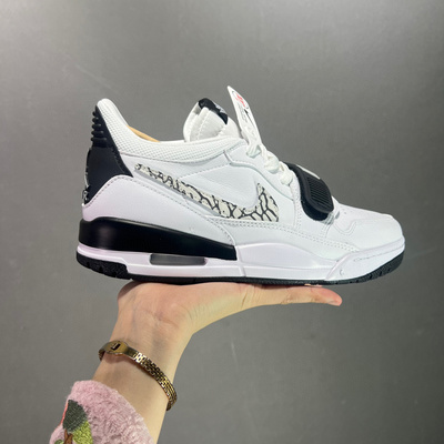 耐克 Nike AJ312 Air Jordan &nbsp;Legacy 312 ”cement swoosh“网布皮革 情人节限定 龙年限定 熊猫配色 爆裂纹 中帮复古篮球鞋 白黑色