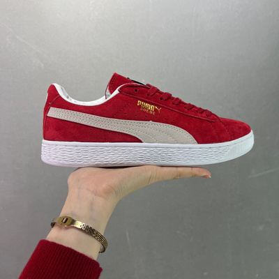 彪马莆田鞋 PUMA Suede VTG 舒适百搭低帮板鞋 红灰白