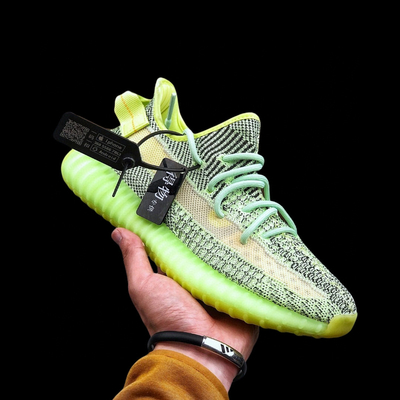 莆田椰子350 阿迪达斯/ Adidas BOOST yeezy 350 V2 椰子350V2系列 “镂空黑荧光绿夜光”