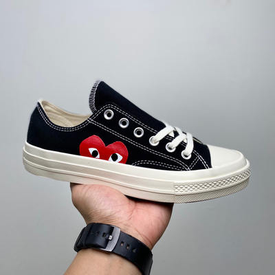 莆田匡威CDG x Converse chuck taylor all star 匡威经典1970S硫化帆布板鞋系列 “黑色心形低帮”