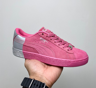 莆田彪马PUMA Suede Dance Crew 低帮板鞋 粉银